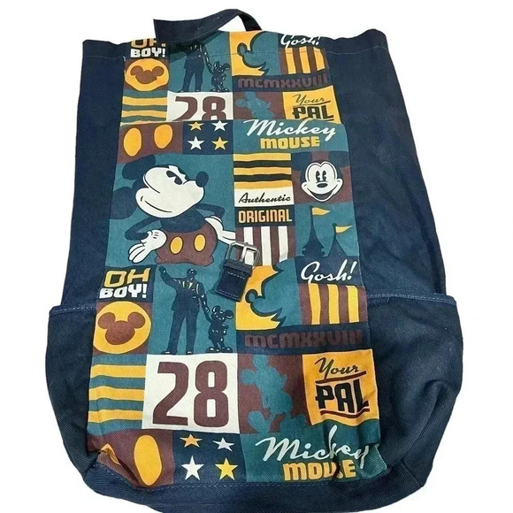 Disney Parks Mickey Mouse Walt Partners Your Pal Oh Boy Gosh Canvas Backpack - Picture 2 of 6